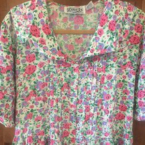 80s floral spring/summer dress